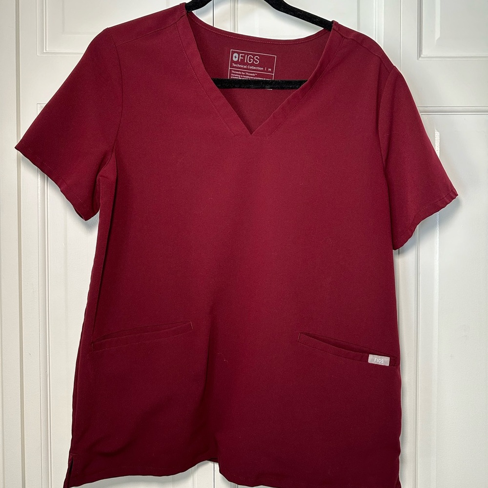 FIGS Women’s Burgundy Casma Scrub top